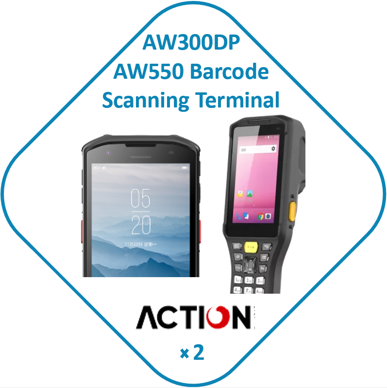 AW300DP AW550 Barcode Scanning Terminal - Action
